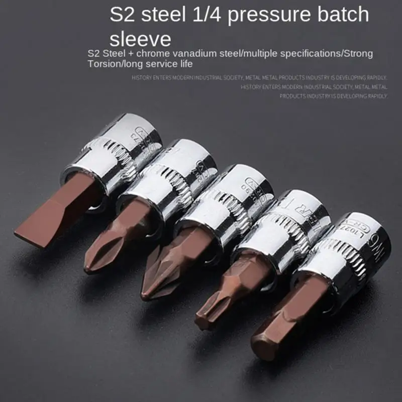 6Pcs 1/4 Inch Screwdriver Bit Socket Set Hex Screw Driver Bits H3-H8 Screwdriver Accessories For Torque Spanner Ratchet Wrench