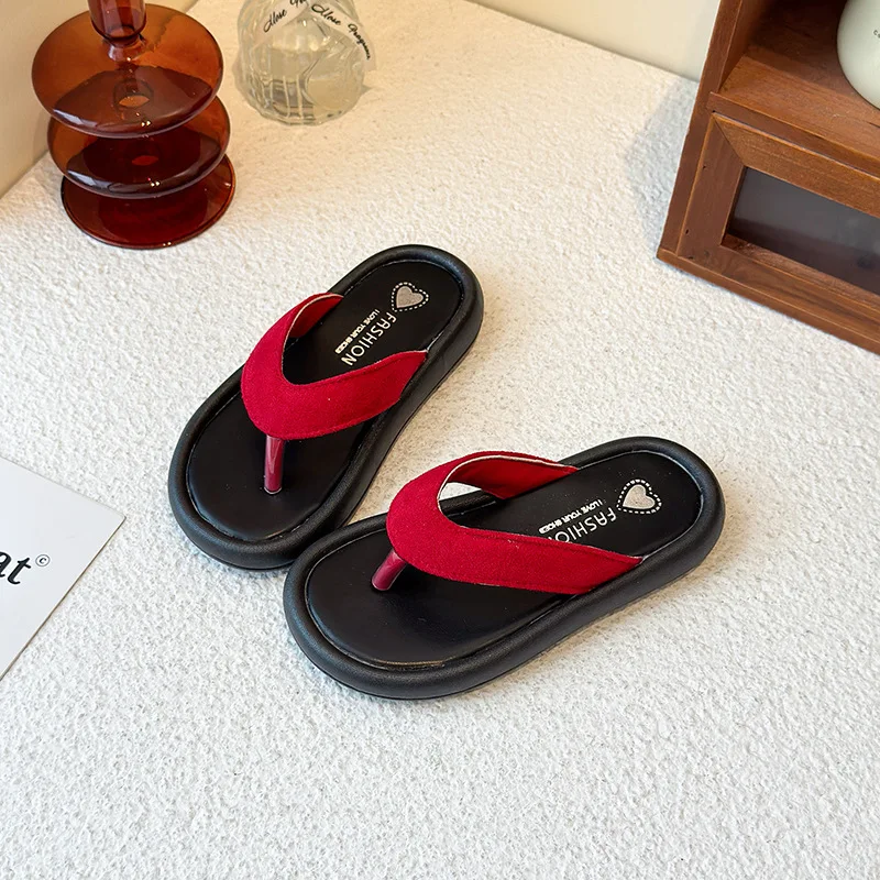 2026 Summer New Toddler Beach Flip-flop Non-slip Soft Sole Lightweight Retro Kids Outdoor Slippers Kids Casual Sandals for Girls