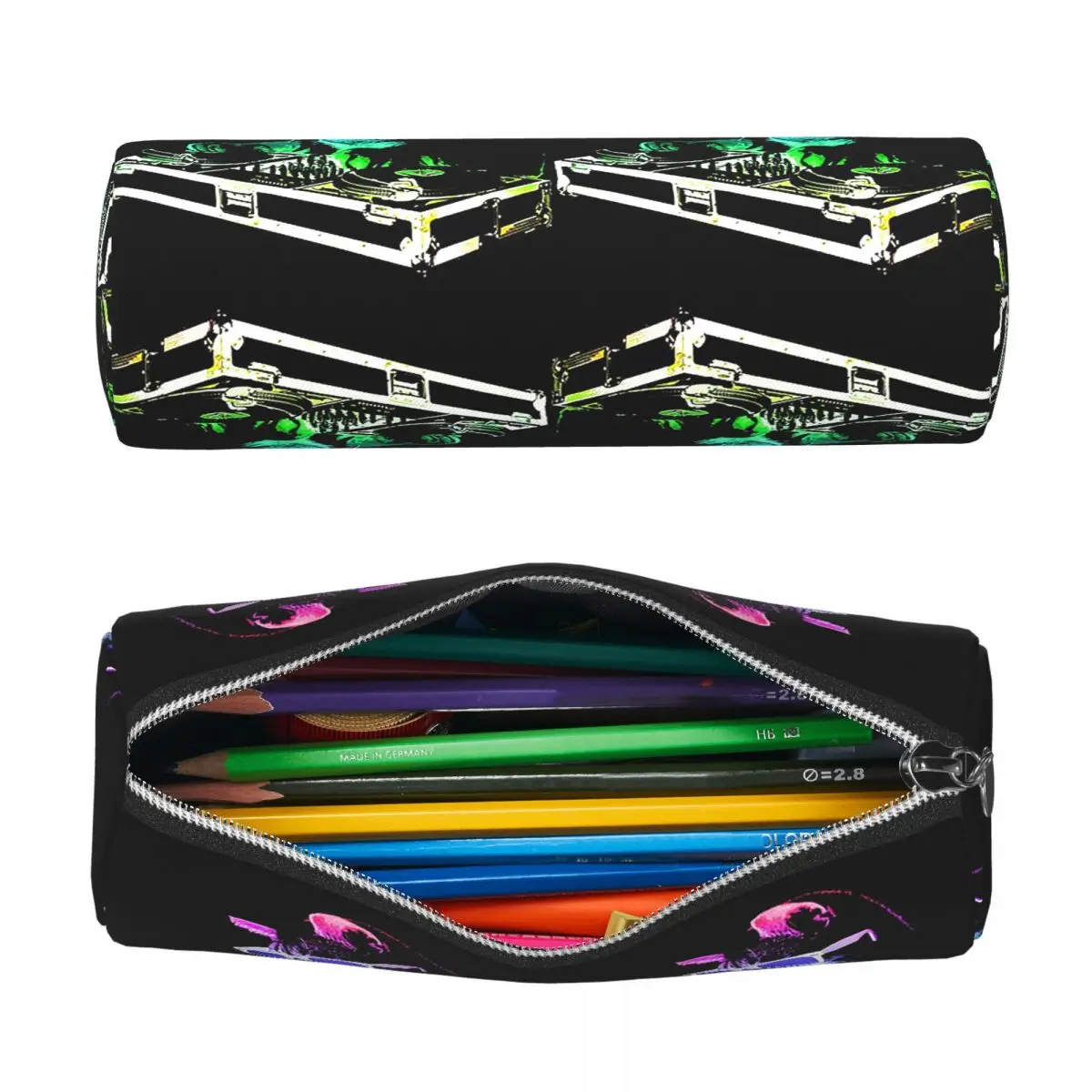 House Cat Rainbow Dj Kitty Pencil Case for Boys Girls School Cylinder Pen Box Pencil Bag Pencil Pouch