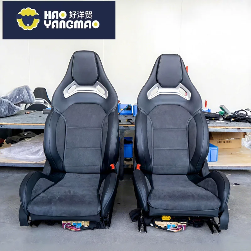 Suitable for Mercedes-Benz A45 CLA45 W176 W177 AMG Recaro Black Leather Bucket Seats Front Double-row Seats With Heating