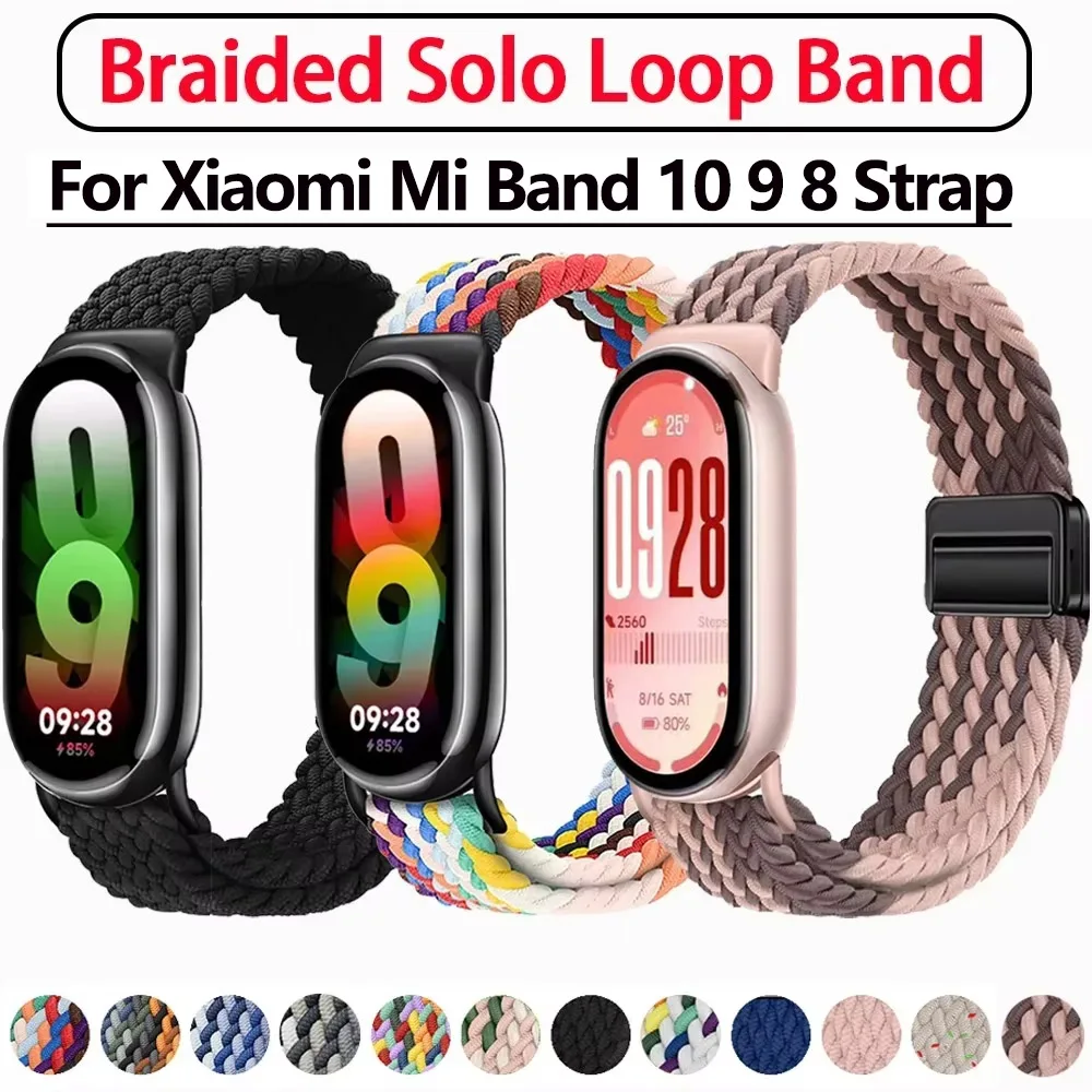 

Nylon Solo Loop Strap for Xiaomi Mi Band 9/10 Smartwatch Replaceable Breathable Bracelet for Xiaomi Band 8/9 Sports Belt Correa