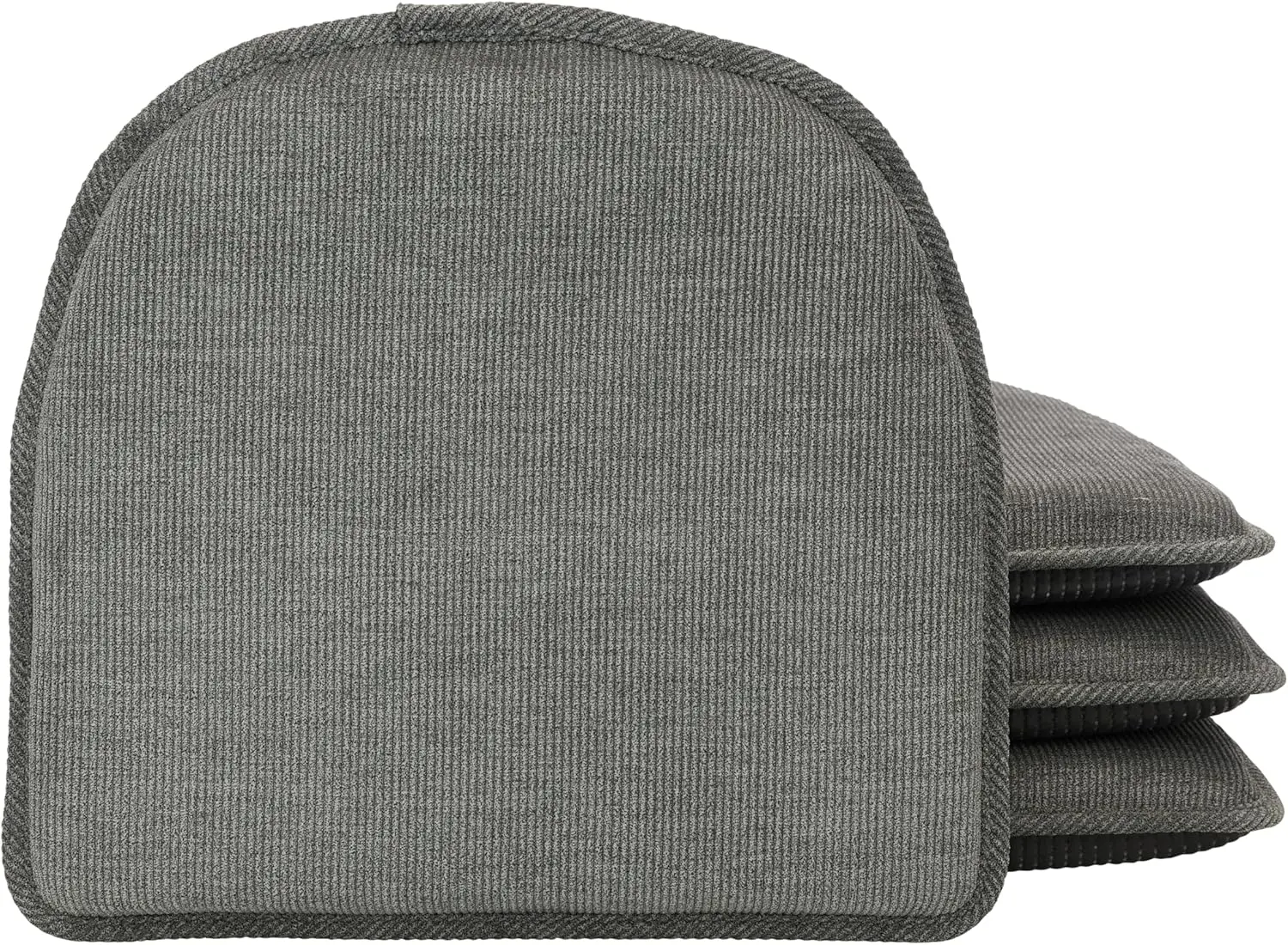 

The Gripper Corduroy Non-Slip Chair Cushions, Assembled In The Usa, For Kitchen, Dining, Or Office, 4 Count (Pa Of 1), Gray