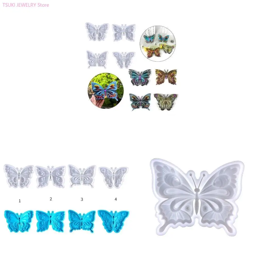 62KE Butterfly Shaped Silicone Molds DIY Epoxy Resin Molds Table Ornament Decoration Mould Plaster Making Tool Easy to Clean