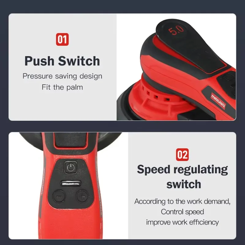 New Design Electric Brushless Orbital Sander Polishing Wall Sander Sandpaper Dry Grinder Wood Sander 350W Electric Obm