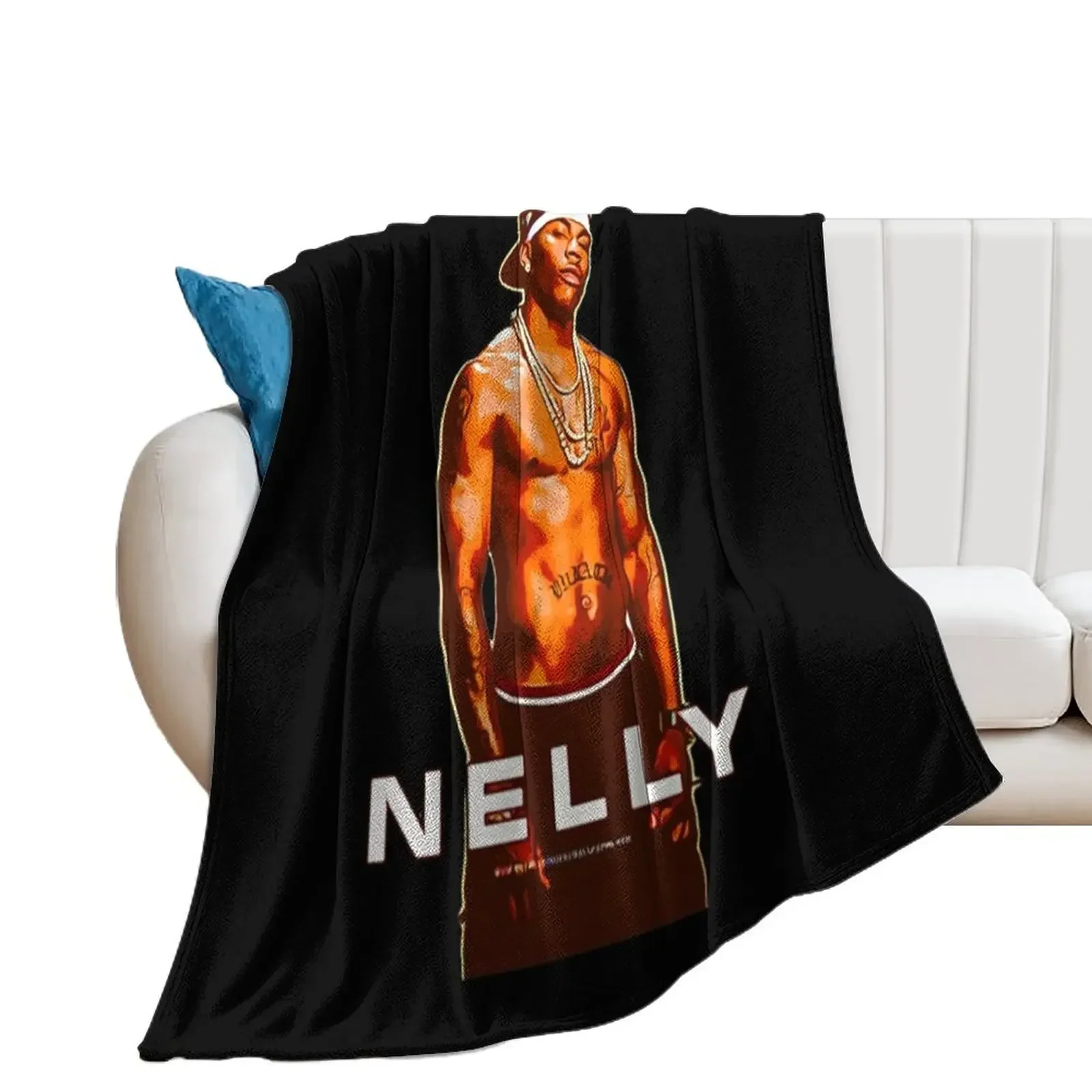 nelly - Nelly Rapper Throw Blanket Decorative Sofa Bed covers funny gift Furry Blankets