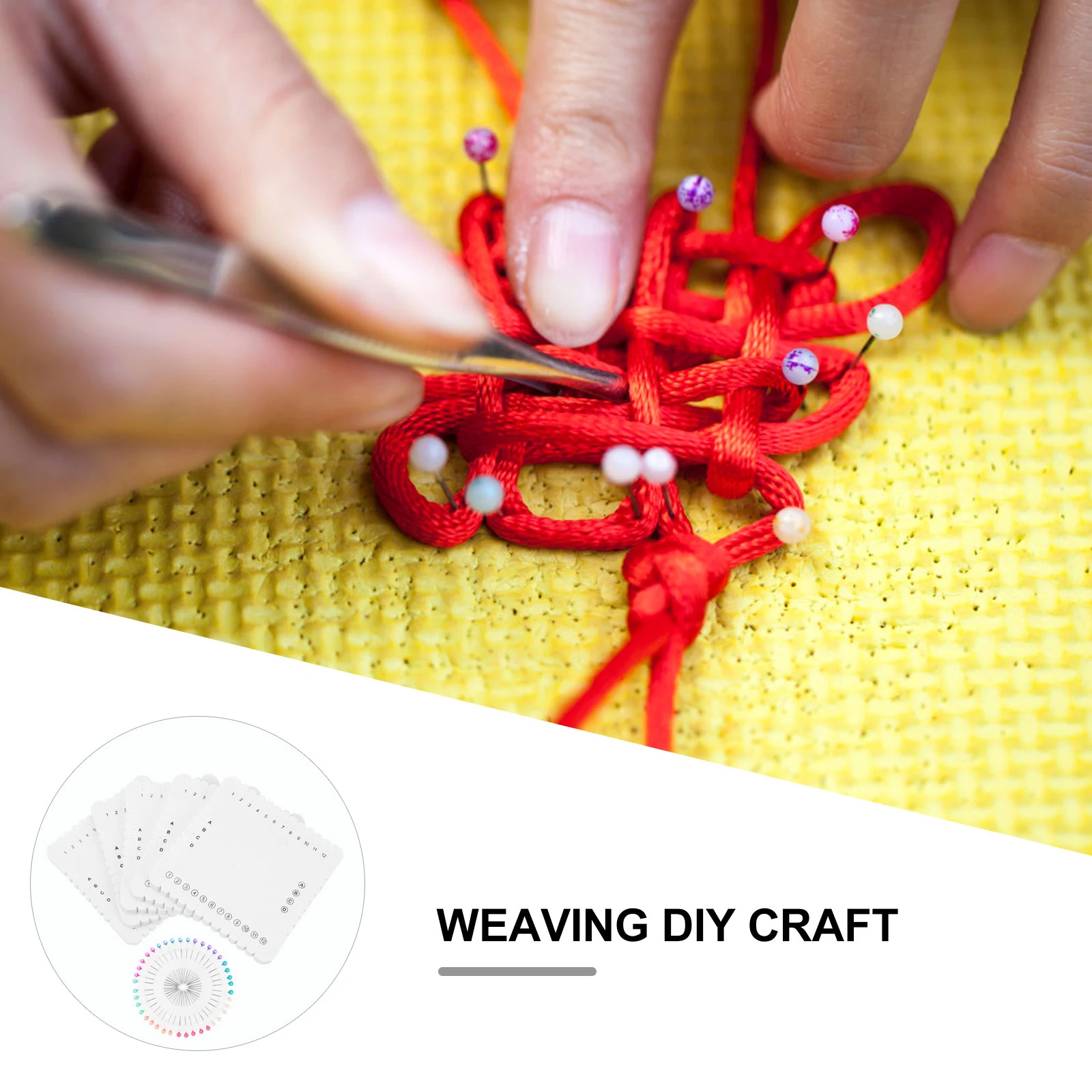 

1Set Kumihimo Plate Square 10cm Positioning Pin Durable Braiding Board for Bracelet Jewelry Making DIY Craft Tool