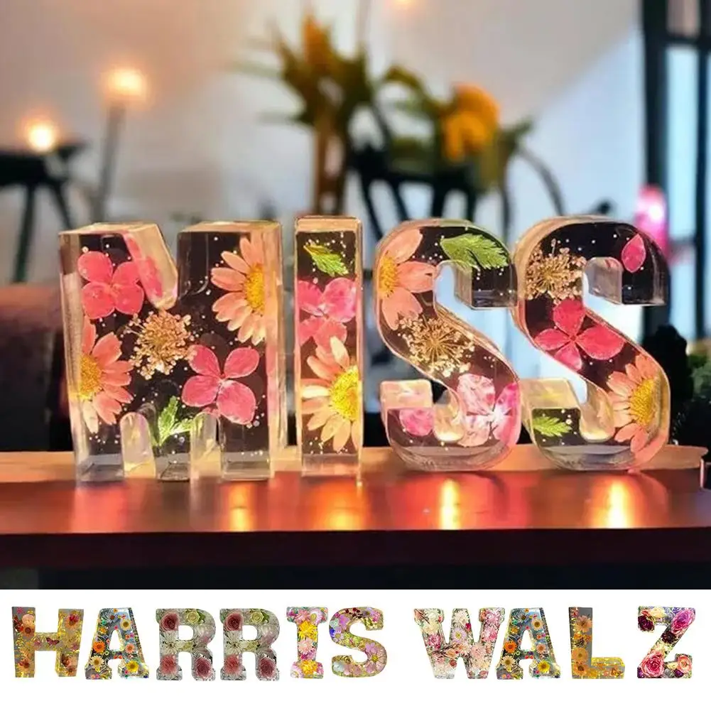 

Цветочный алфавит из смолы с подсветкой, подарок для домашнего декора B7O8