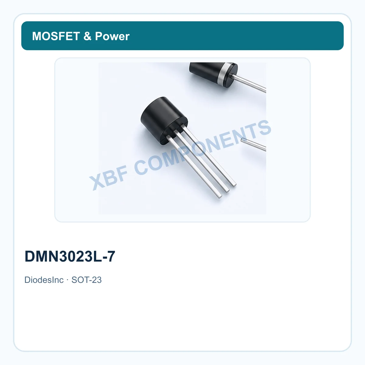 DiodesInc DMN3023L-7 Power Semiconductor N-channel MOSFET, 30 V, 6.3 A, 23 mΩ SOT-23