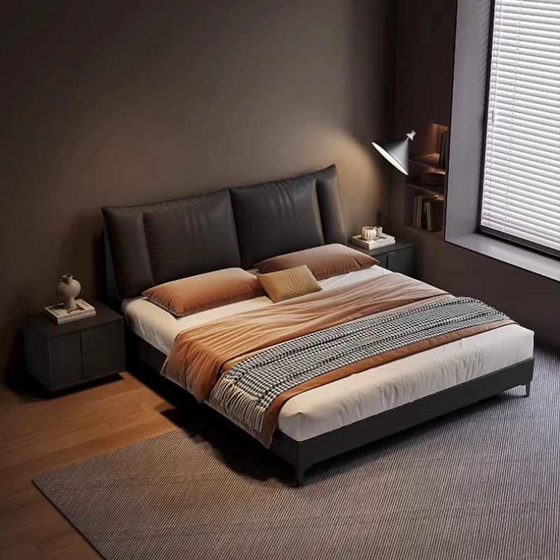 

Modern Simple Bed Bedroom Headboards Single Frame Full Luxury Double Bed European Sleeping Letto Matrimoniale Unique Furniture