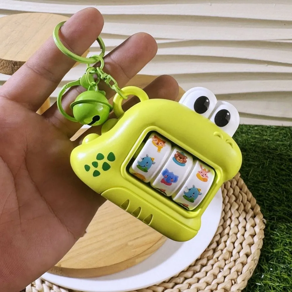 Plastic Fidget Keychain Cartoon Dinosaur Pocket Size Key Chain Pendant Cute Dragon Shape Rotary Rolling Design
