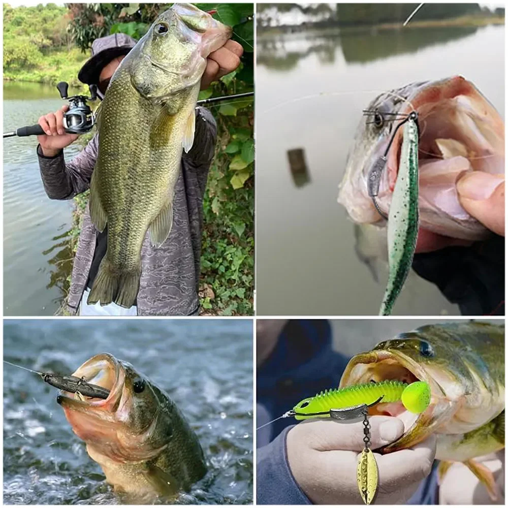 Fish Hook 2G 3G 4G Fishing Hooks Jig Head 10Pcs/lot With Spin Lock Pin Spinner For Soft Fishing Bait Of Carbon Steel Hooks image 6