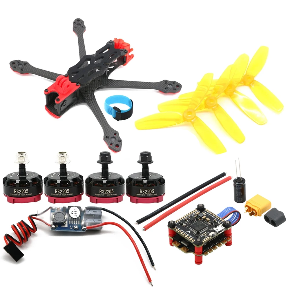 APEX DC 5\'\' 240mm Carbon Fiber FPV Frame w/ Flysky FS I6 IA6B w/ Betaflight F4 V3S PLUS FC & 45A 3-6S 4-in-1 Brushless ESC Motor