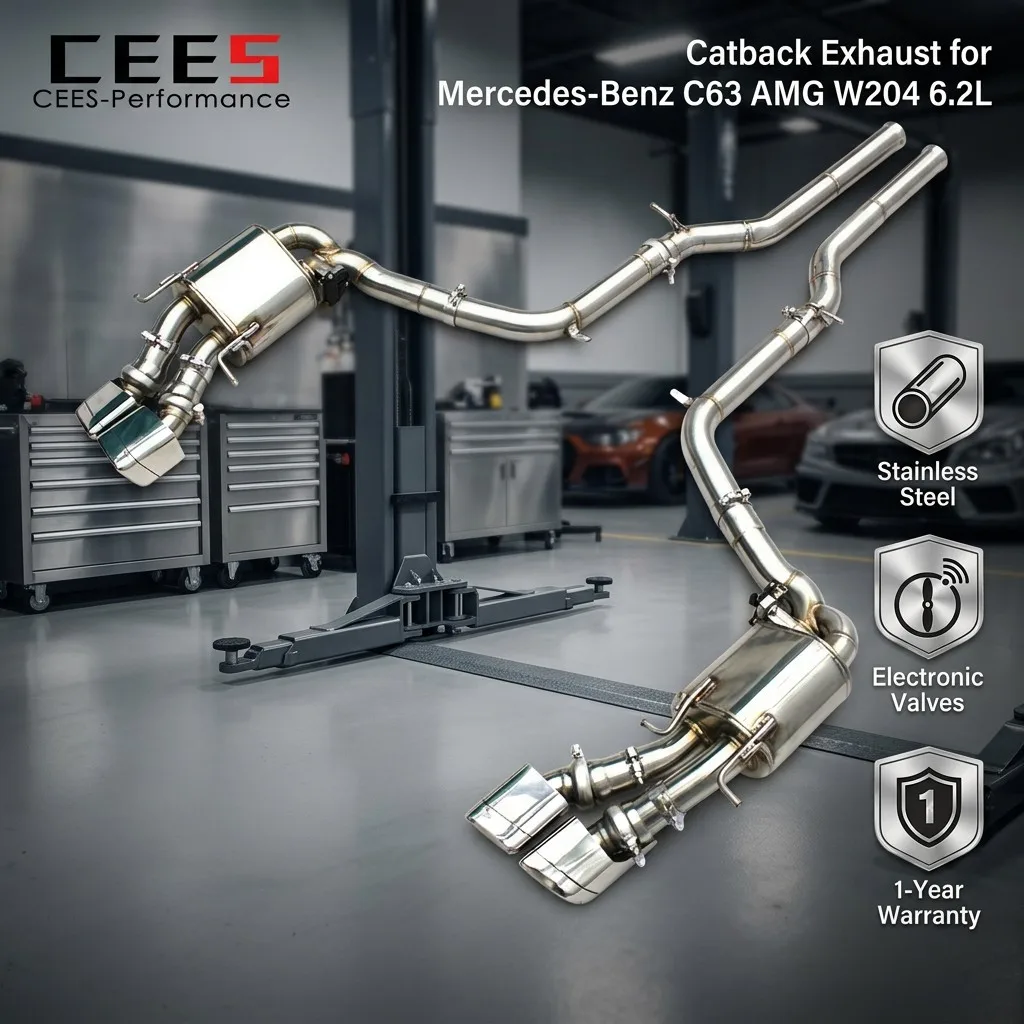 CEES Valvetronic Exhaust System for Mercedes-Benz C63 AMG W204 6.2L 2011-2015 Racing Muffler High Performance Parts