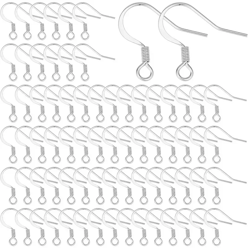 100Pcs French Earring Hooks 304 Stainless Steel Earwire Ear Wires Silver Earring Wires Fishhook Earring Hook for jewellery