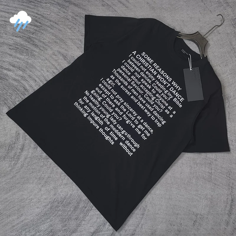 

24SS Streetwear Full Letters Printing Cross ERD T-Shirt Men Women Black Oversized Short Sleeves Top Hip Hop T Shirt Inside Tags