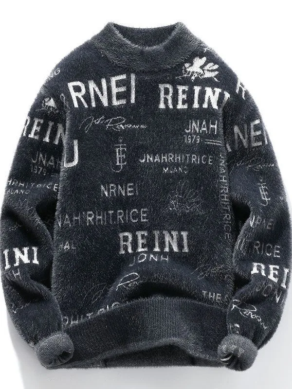 

Мужской осенне-зимний вязаный свитер, круглый базовый слой, термостойкий, из мягкого полиэстера, повседневный, молодежный, теплый, витали