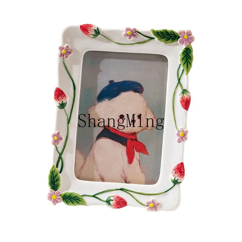 

PYH ceramic with glass photo frame pet photo commemorative three-dimensional desktop ornament home decoration