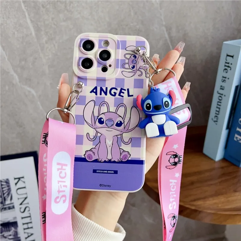 Disney Cute 3D Cartoon Rope Protective Cover For Samsung Galaxy A16 A06 A26 A56 A04E A05 A05s A15 A25 A35 A55 couple phone case