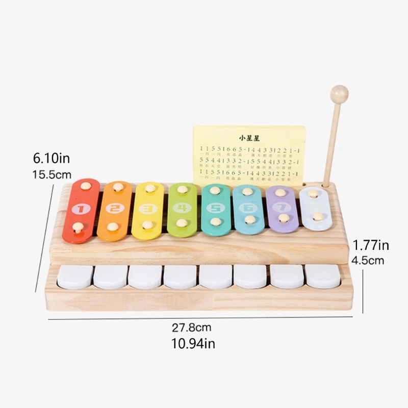 Interactive Percussion Musical Instrument Toy For Parent Children Bonding 8 Tones Xylophone Toddler Educational Toy 15UB
