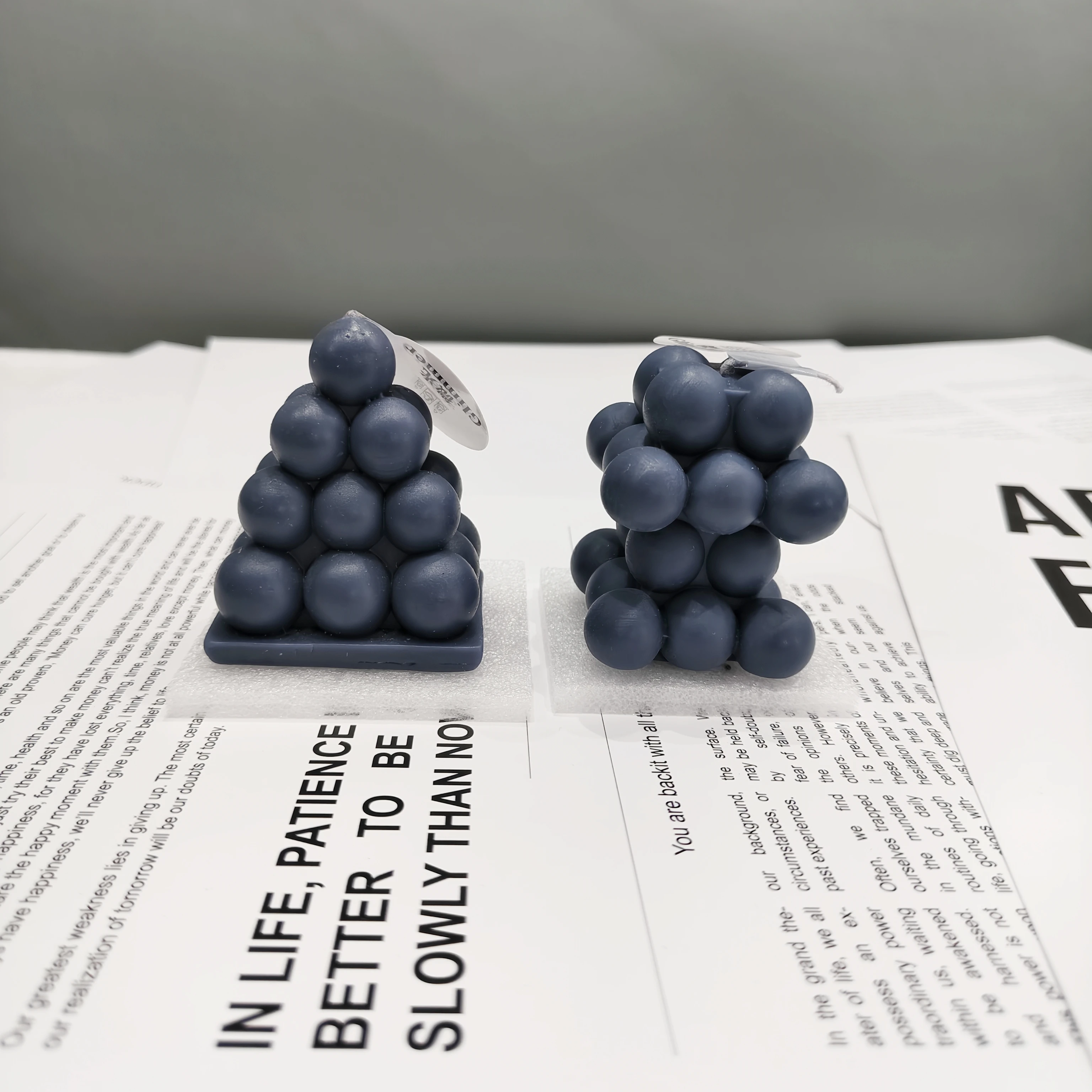 Vela perfumada geométrica con bola de burbuja, pirámide aromática de té verde/Verbena/forma de cubo, aromaterapia, decoración del hogar y accesorio de fotografía, 1 ud.