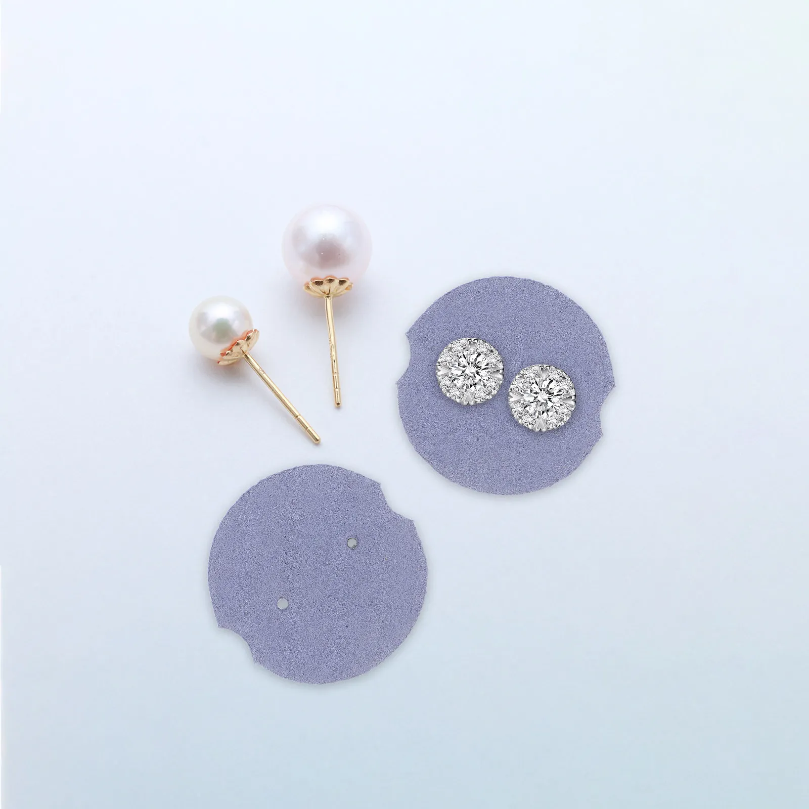 

12Pcs Jewelry Display Props Creative Round Ring Showcase Pads Soft Microfiber Ring Holder Tray for Retail Home Earring Storage