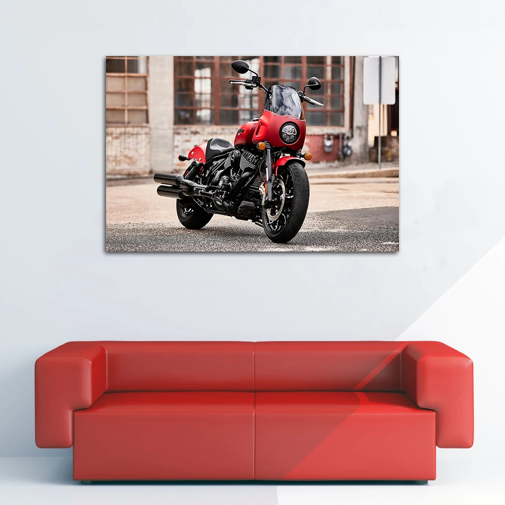 Decorative Canvas Paintings Indian Chief Cruiser Motorcycle Posters and Prints Wall Art For Room Home Decor