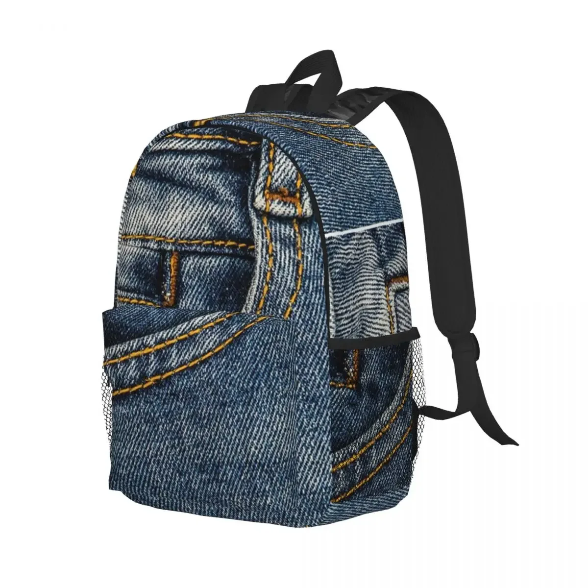 Front Pocket I Love Bluejeans Denim Backpacks Boys Girls Bookbag Cartoon Students School Bags Travel Rucksack Shoulder Bag