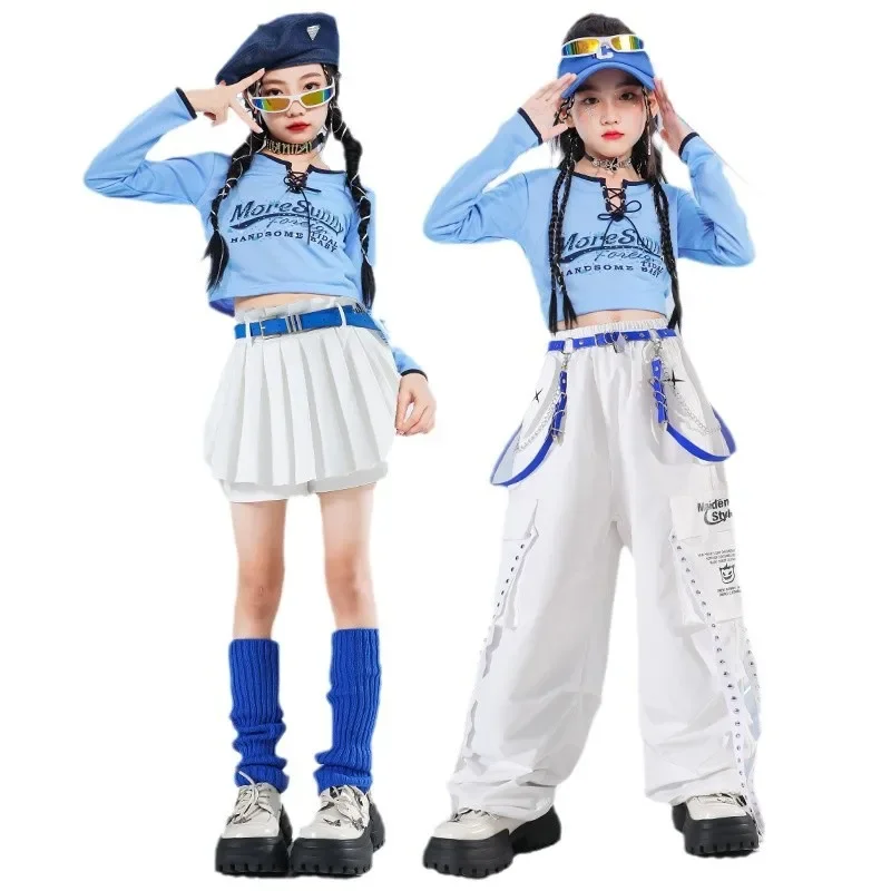 

Kids Hiphop Costume Girl Hip Hop Cropped T-shirt Jeans Streetwear Child Hiphop Street Style y2k Set Fashion Clothes For Teenager