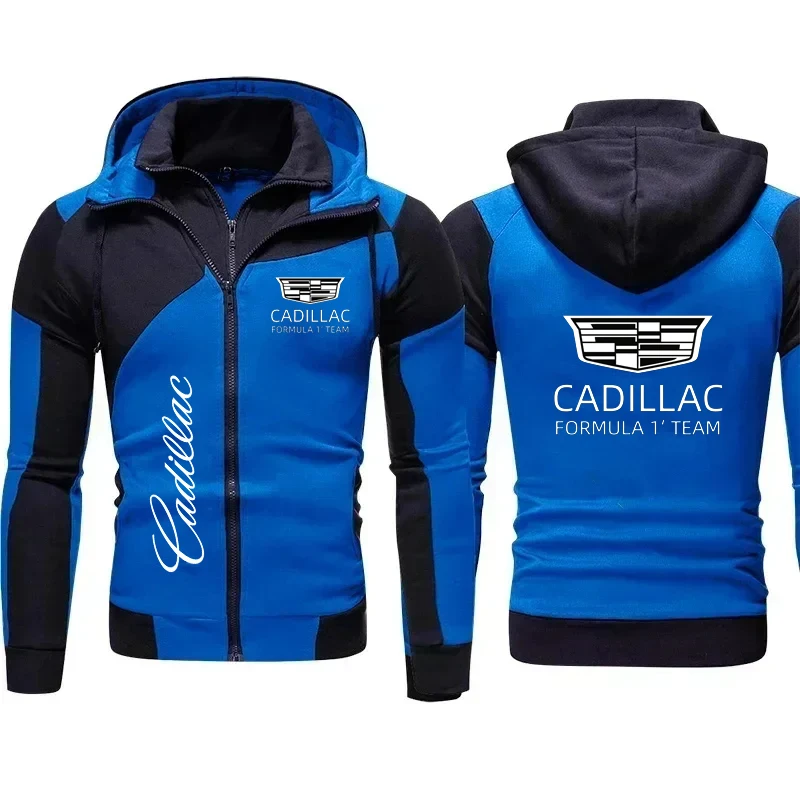 AliExpress Cadillac Double Zip Hoodie 2025 Silvia Pereira Zip Jacket Cadillac Logo Outdoor Sport Cycling Hoodie