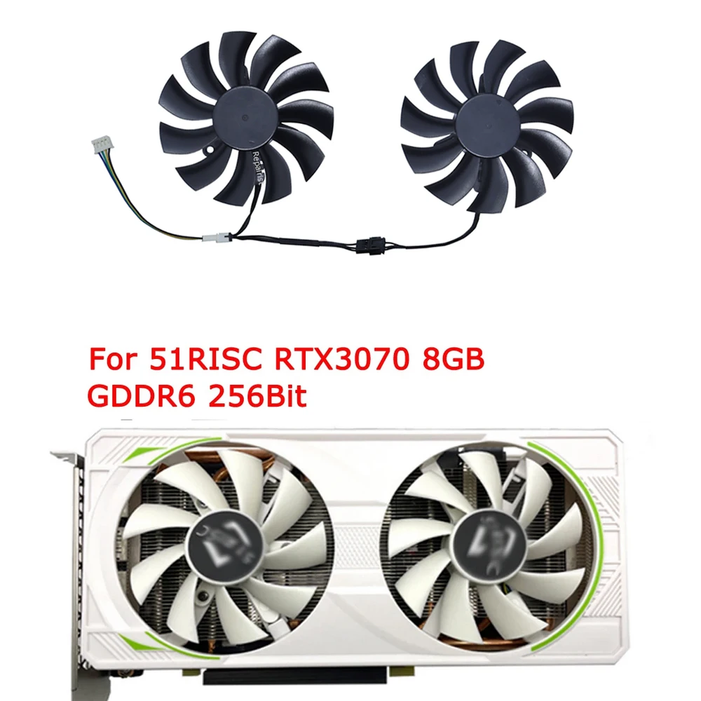 Video Card Fan GPU Cooler For 51RISC rtx2060 6G,For SOYO ABIT JIESHUO MLLSE rtx 3070 TiM 8G 3060M 3070M,2Pcs/Set,FL8015 12VB view 5