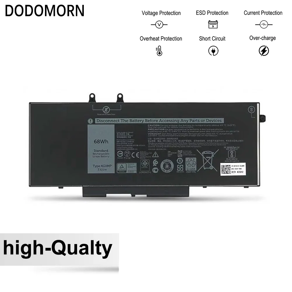 DODOMORN-4GVMP بطارية الكمبيوتر المحمول ، ديل لاتيتودي 5400 ، 5500 ، الدقة 3540 ، انسبيرون 7590 ، 7591 ، 7791 ، P84F ، P42E ، P98G001 سلسلة ، 2 في 1