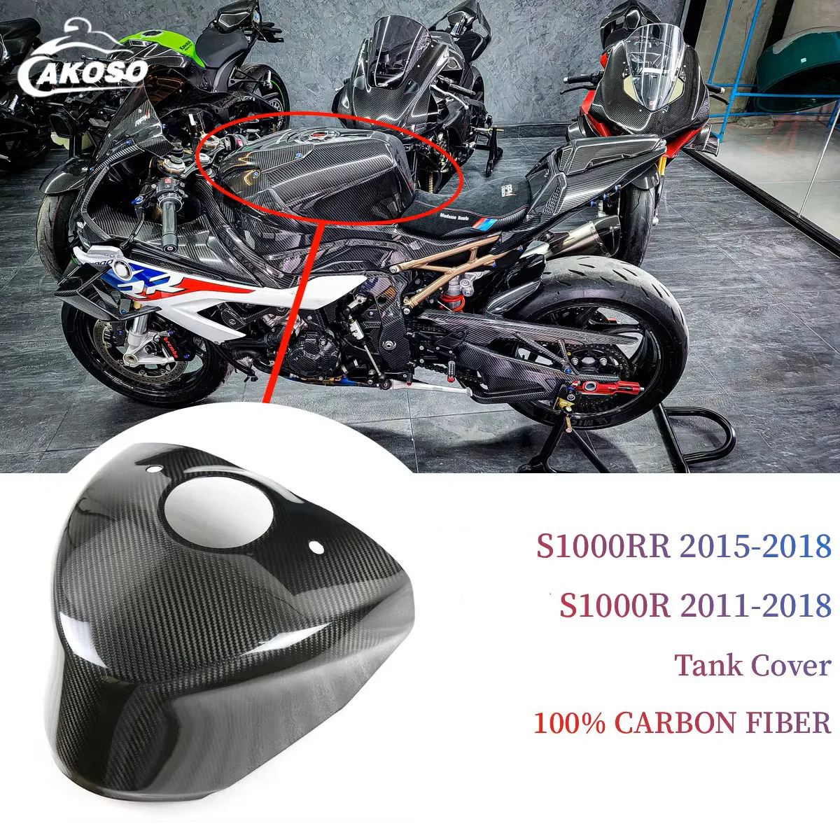 

For BMW S1000RR 2015-2018 S1000R 2011-2018 Carbon Fiber Tank Extender Motorcycle Modification Accessories