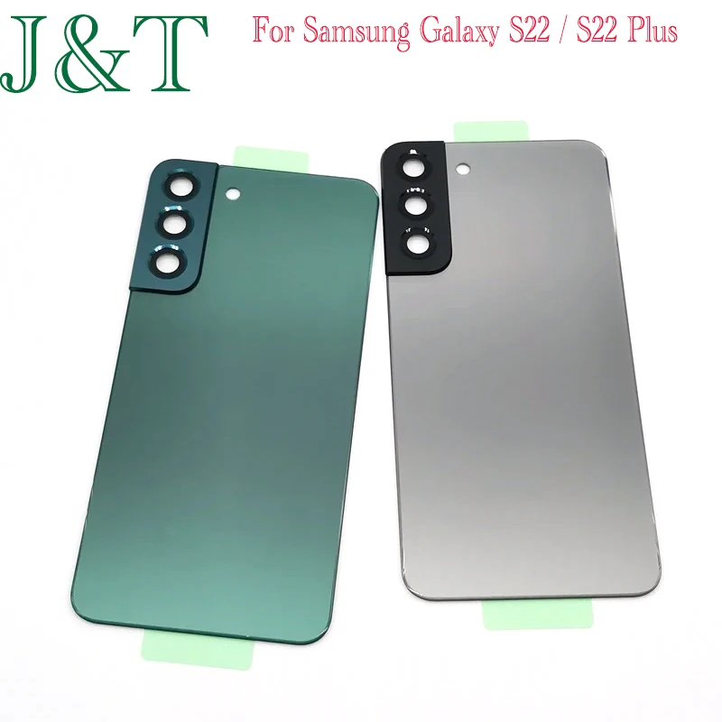 Back Battery Rear Glass Cover For Samsung Galaxy S22 Plus 5G S906 S906B/DS S22+ Battery Case Housing Adhesive With Camera Lens