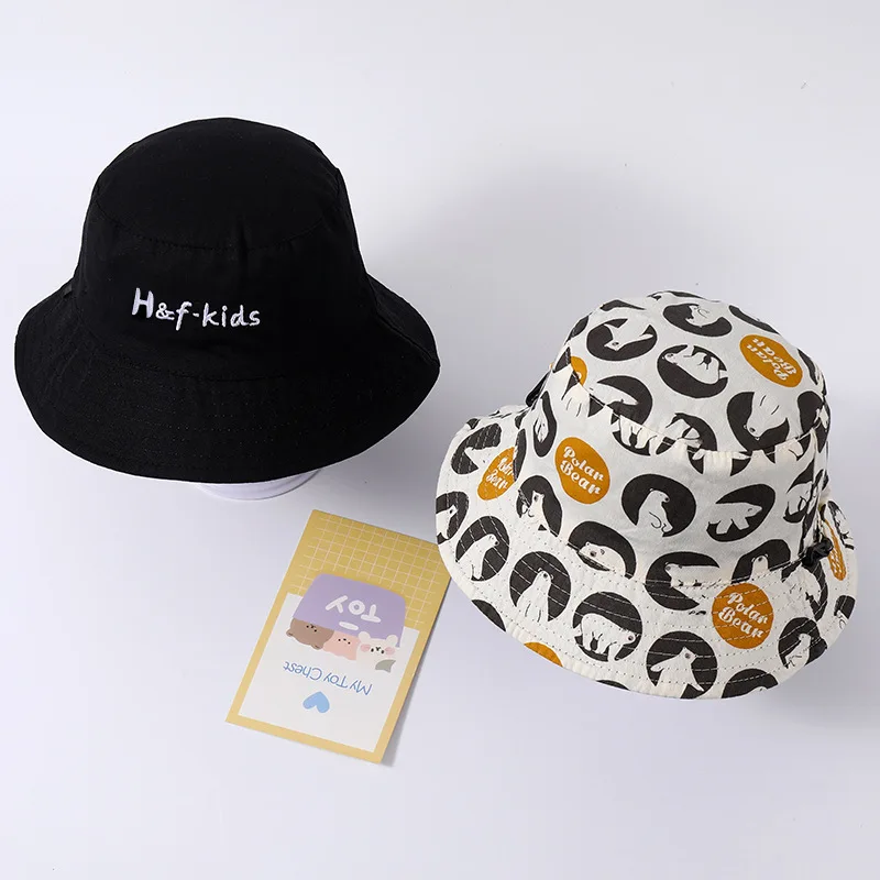 

Double Sided Wearable Kids Bucket Hat Spring Summer Boys Girls Cute Cartoon Travel Sunshade Hat Children Photography Props Hat