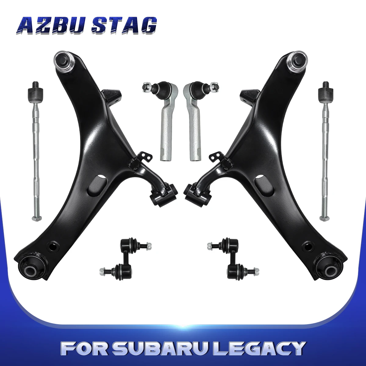 

AzbuStag 8Pcs Front Lower Control Arm Tie Rod Suspension Kit for Subaru Legacy Outback 2005 2006 2007 2008 2009 20202AG03C