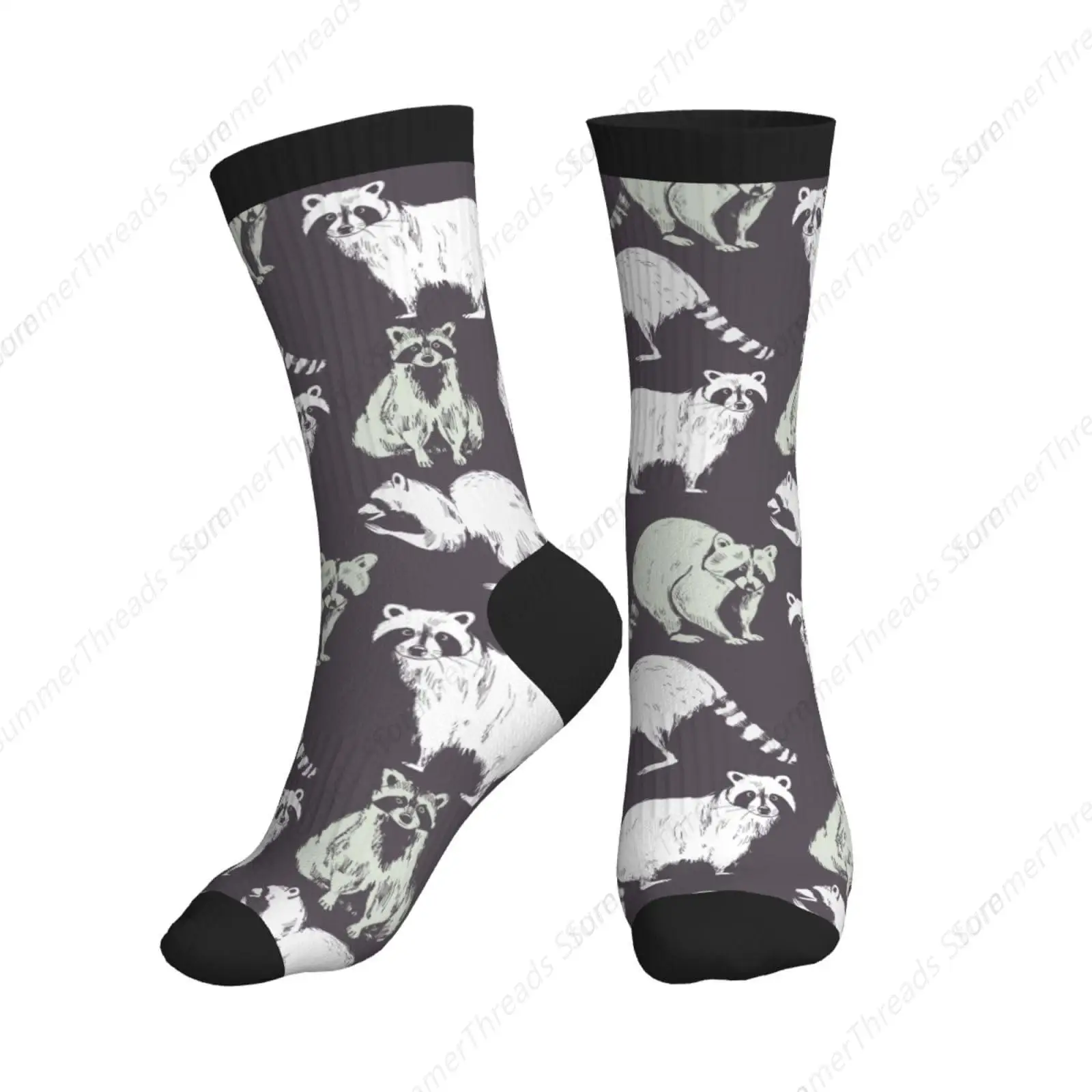 

Black and Gray Funny Raccoon Socks Gifts for Raccoon Lovers Women Men