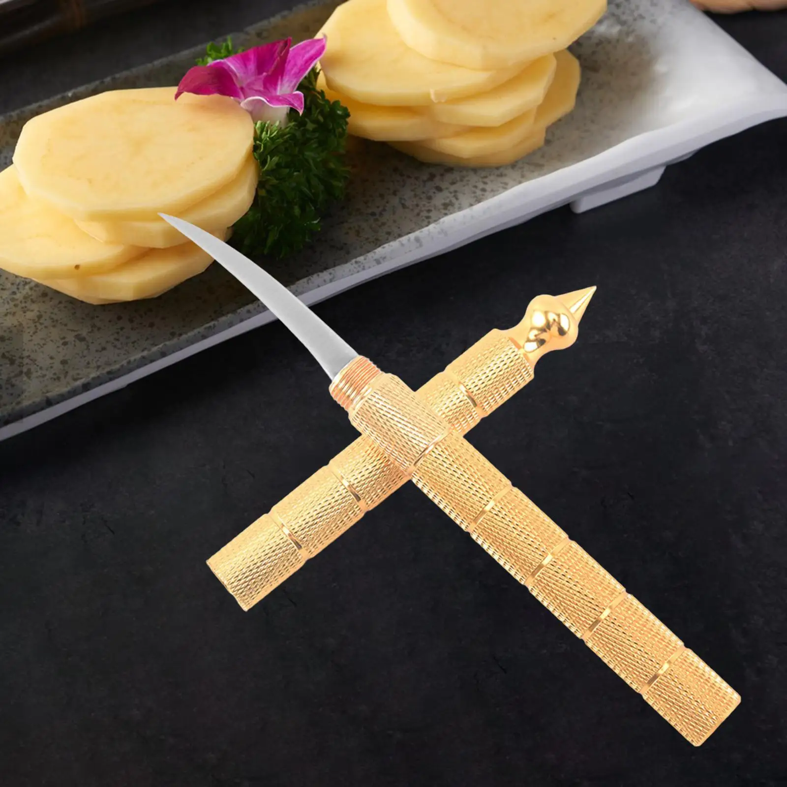Kitchen Food Carving Knife Scimitar Steel Craft Tool Sharp for Chef Fruit Soap
