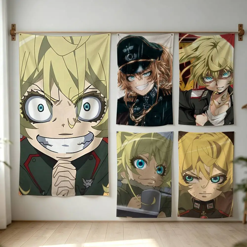 the saga of tanya the evil Tanya Degurechaff Anime Flag Digital Printing Banner for Garage Wall Out Door Decoration