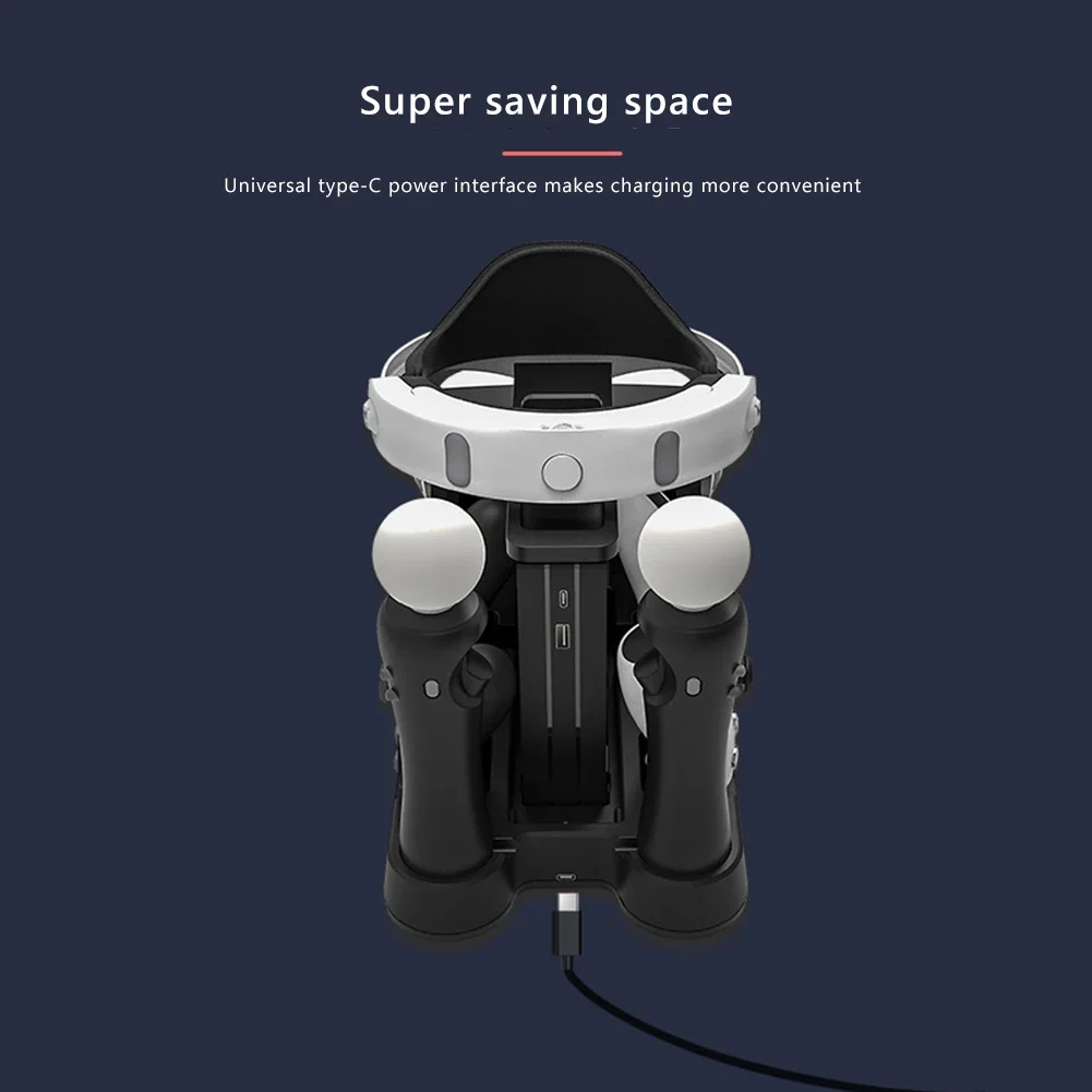 Base de charge 6 en 1 pour PS5 VR Move, contrôleur de jeu, support de support, support de station S6, casque hôte VR