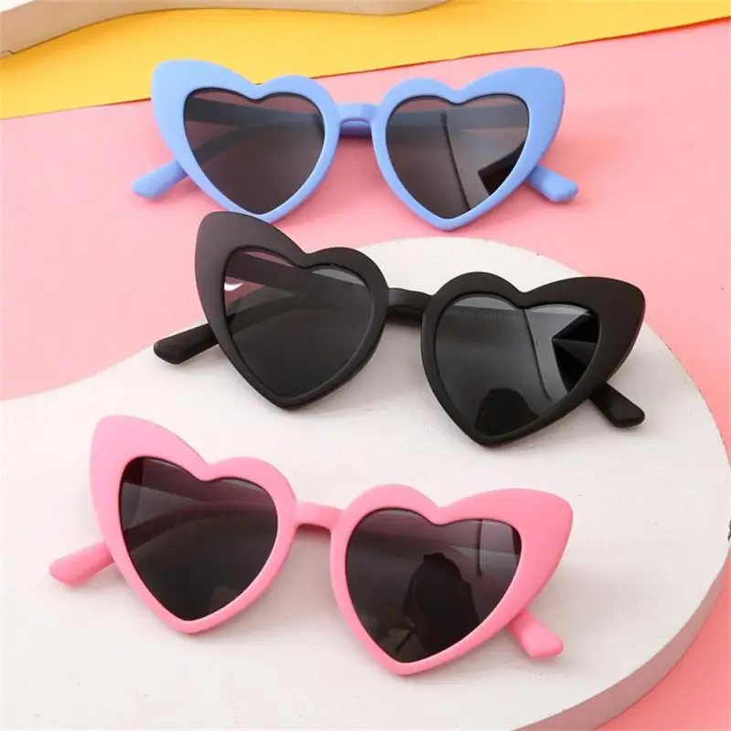 1/2/3pcs Heart Kids Sunglasses Cute Pink Love Sun Glasses Fashion Baby Vintage Sun Glasses UV400 Protection Unisex Eyewear