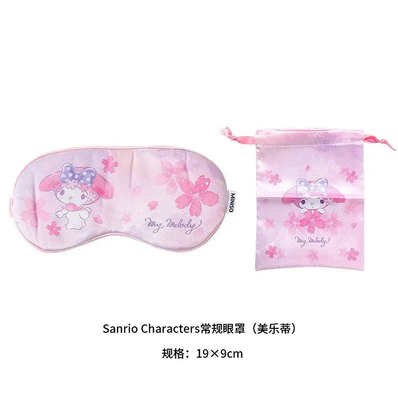 MINISO-Masque pour les yeux de dessin animé mignon, masque pour les yeux de sommeil, respirant, Sanurgente, Melody, Cinnamoroll, Kt Cat, Anime Kawaii, Blackout Break, Gift