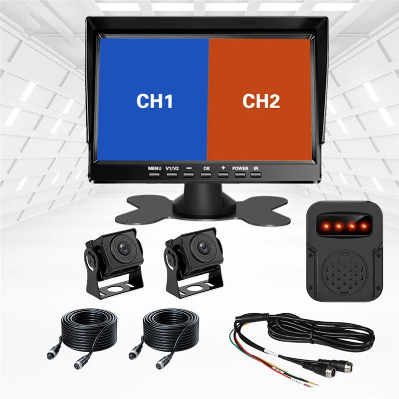 PZ612-2AHD- 120 Degree Car AHD 1080P 2 Megapixels 7 Inch Front and Rear 2 Way Rearview Mirror Monitor