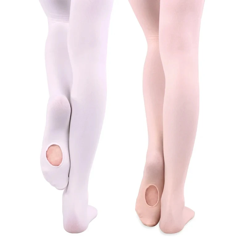 Girls Ballet Dance Tights Ballet Dance Professional Stockings Microfiber  Nude Leggings 60D Convertible Pantyhose For Toddle