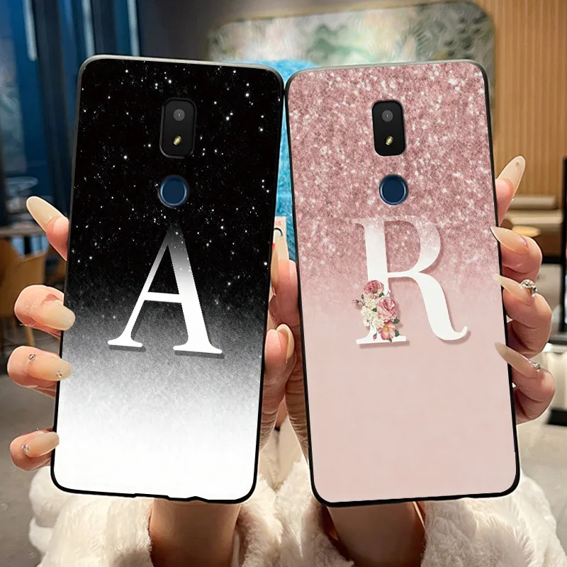 Étui à lettres Starry Sky pour Cricket Icon 3/Cricket Splendor/AT&T Motivate 2/AT&T Motivate 3, housse souple noire anti-rayures