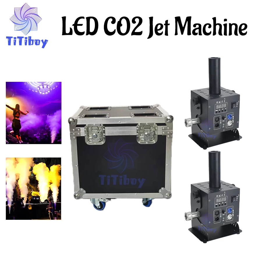 0 Tax 1 Flycase With 2Pcs 12x3w LED CO2 Jet Machine Co2 Cryo Jet Canon Stage Effect Co2 Fog Machine With Free Co2 Gas Hose