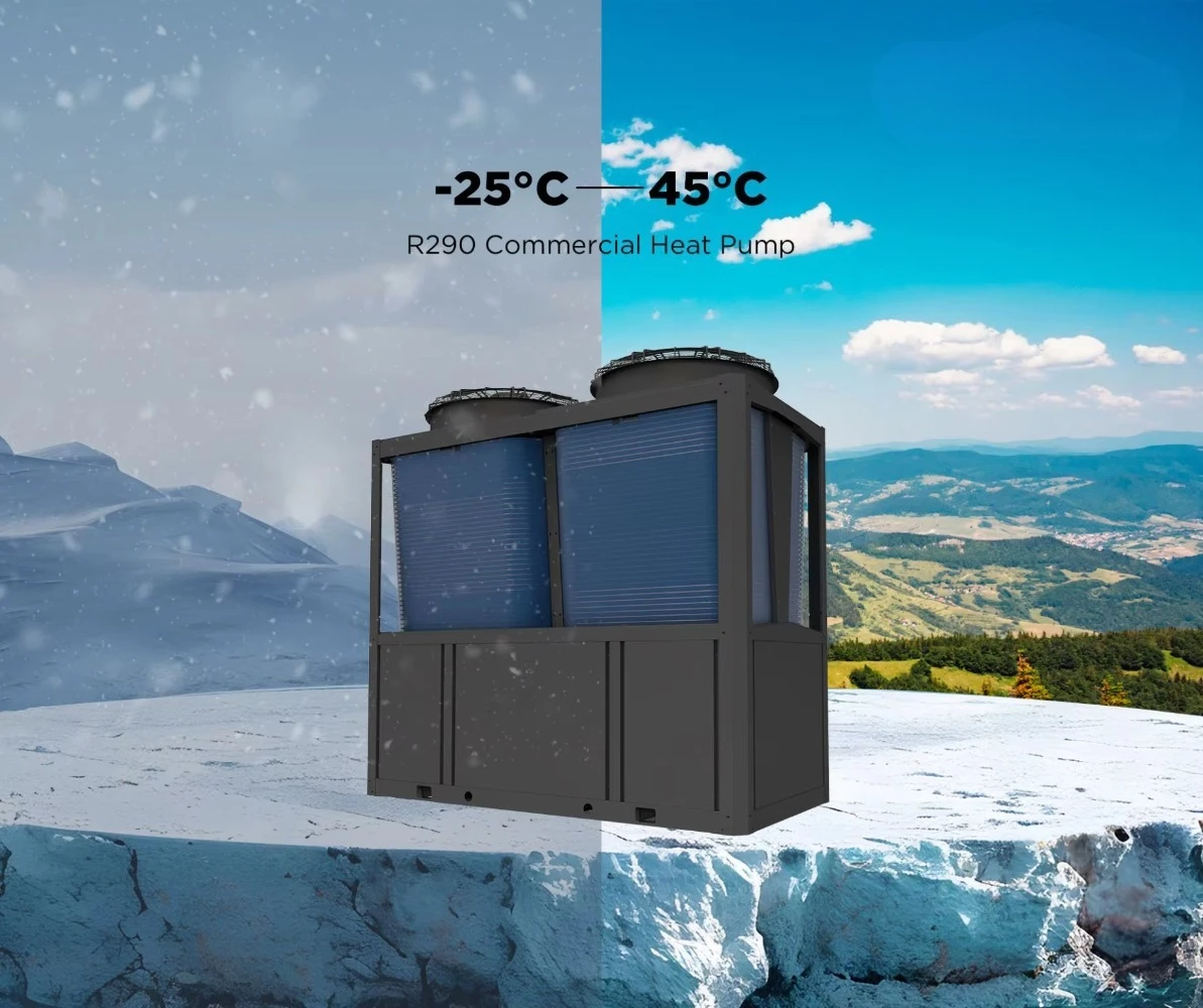 ERP A+++ EU Certified 75KW Commercial R290 Multifunction Heating Cooling Hot Water Supply Monoblock Heat Pumps for Europe