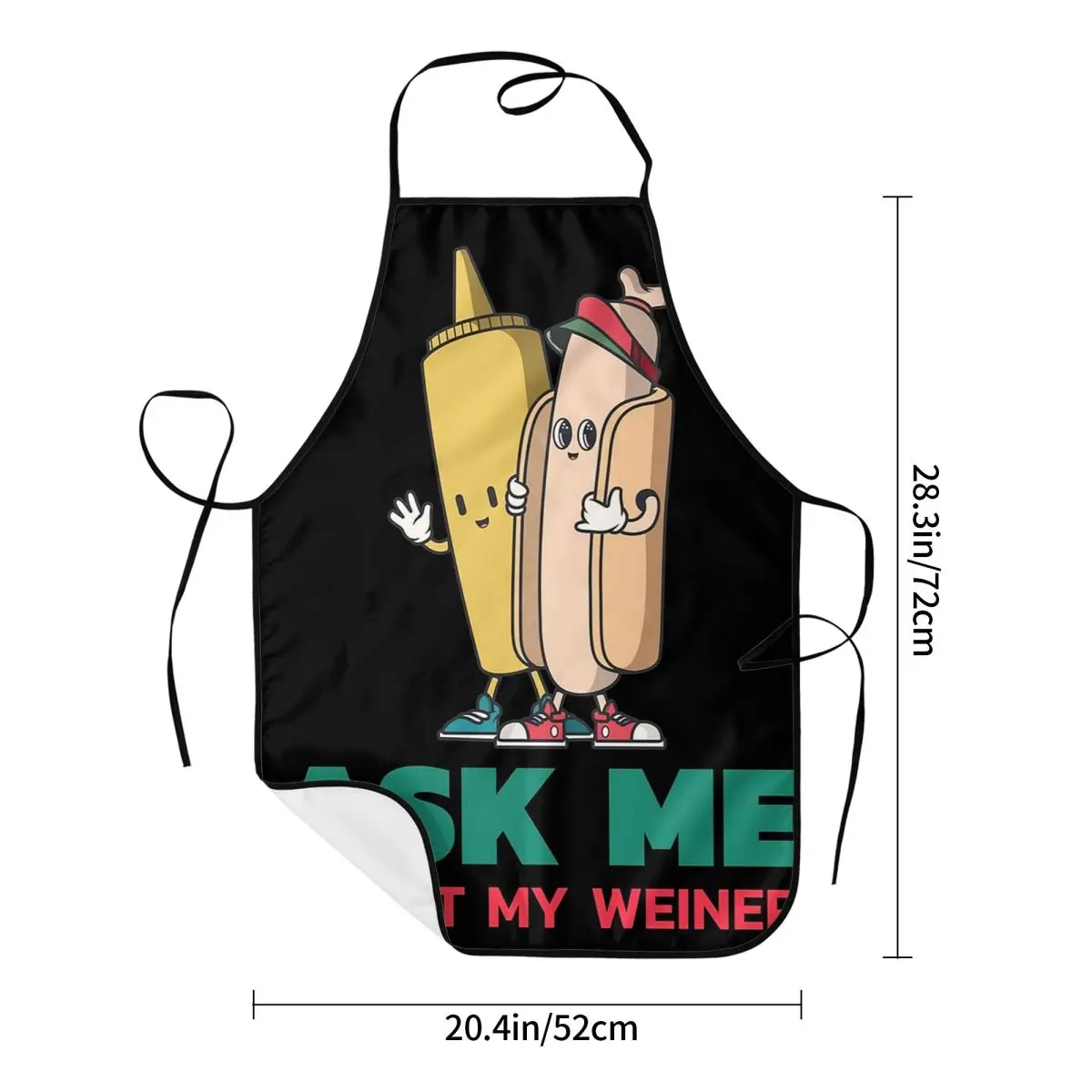 Ask Me About My Weiner BBQ Hot Dog Aprons Chef Cooking Cuisine Tablier Bib Kitchen Cleaning Pinafore for Women Men Painting