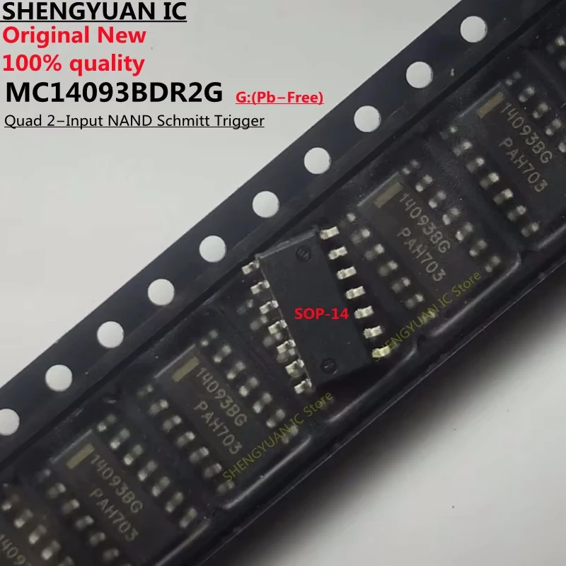 20Pcs MC14093BDR2G 14093BG SOP-14 MC14093BG MC14093BDR2 14093B MC14093BDG MC14093BD Quad 2−Input NAND Schmitt Trigger 100% New