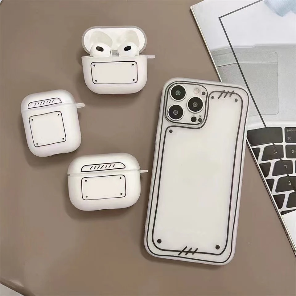 Two-dimensional Comic Lines Airpods Pro 3 Protective Sleep Matte Silicone Protective Sleevel Earphone Cases