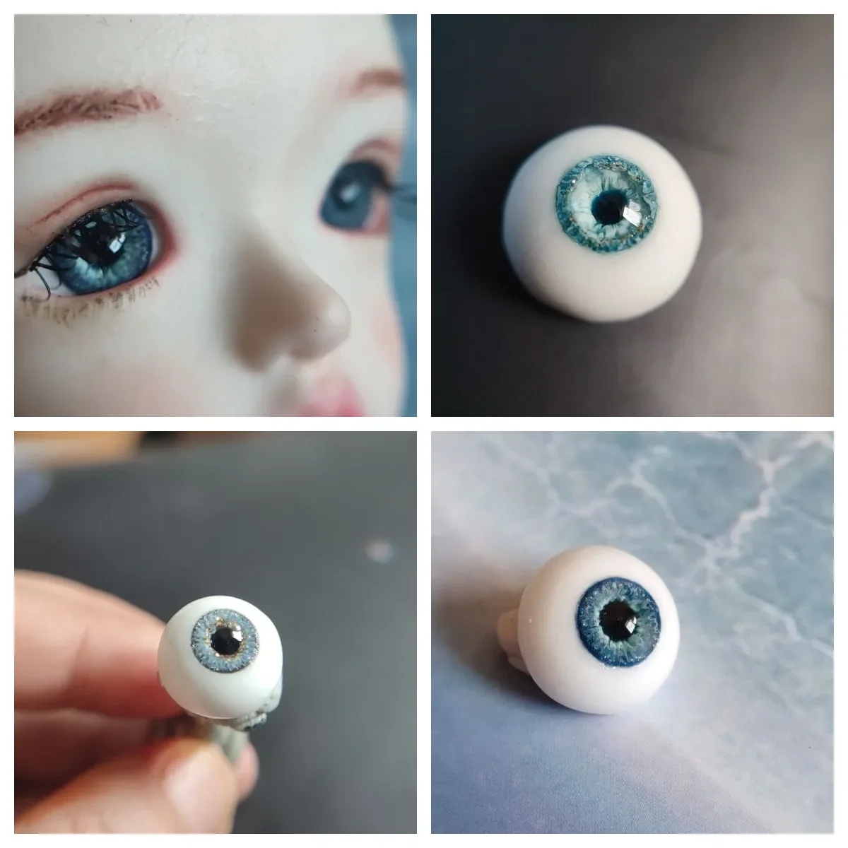 New Doll Eyes 8/10/12/14/16/18/22mm Yellow Resistant Realistic Eye Plaster Eyeball Diy Girl Toys Dress Up Doll Accessories